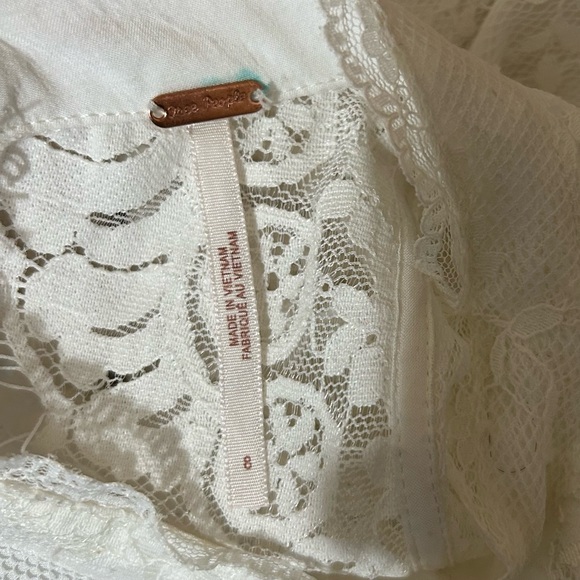 Free People Lace Dress Verushka Ivory Sleeveless Victorian Fairy Coquette Mini - Picture 4 of 11